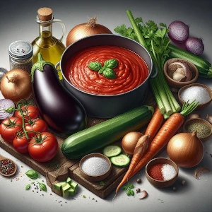 Imagen de todos los ingredientes necesarios para hacer una lasaña de verduras